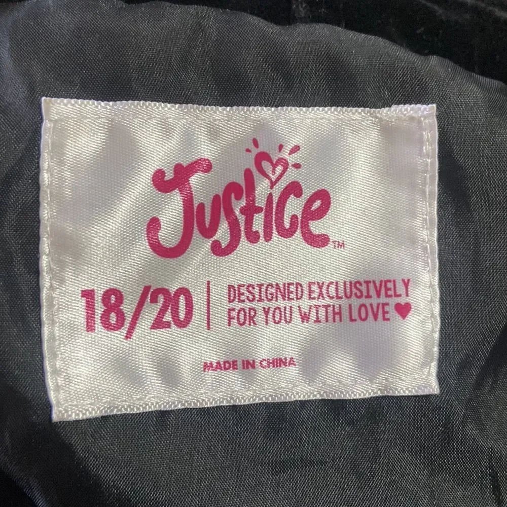 Justice Girl Junior Velvet Jacket Size 18-20